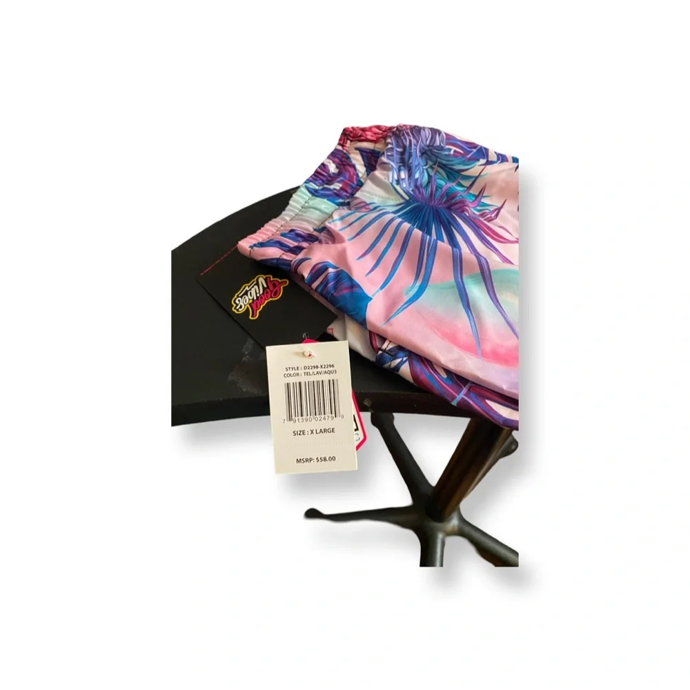 Clearance-Men’s Tropical Floral Swim/Volley Shorts